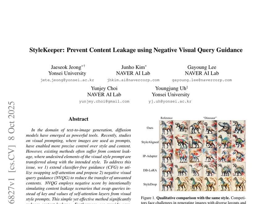 First page of StyleKeeper: Prevent Content Leakage using Negative Visual Query Guidance